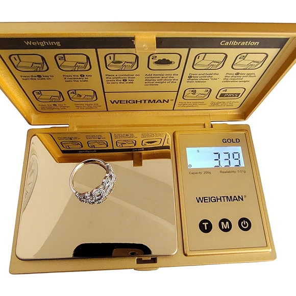 Vintage Sterling Silver 925 Marked Moissanite Filigree Ring Size 8 - Picture 12 of 12